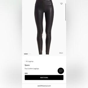 SPANX Faux Leather Leggings
